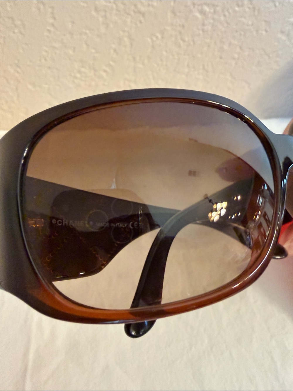 Authentic Vintage CHANEL 5080-B Strass Rhinestone Sunglasses with hardshell case - Picture 6 of 10